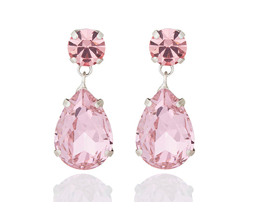 Medium Teardrop Light Rose Crystal Earrings