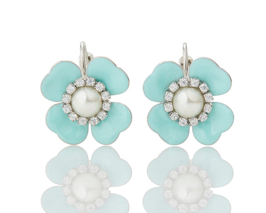 Blue Fiori Earrings