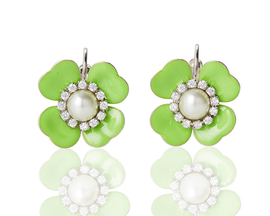 Green Fiori Earrings