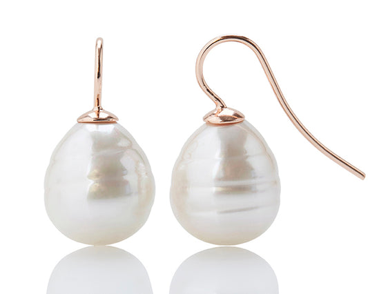 Pale Pink Medium Teardrop Pearl Earrings