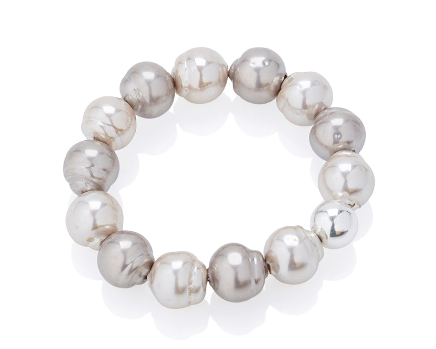 Latte Cherry Pearl Stretch Bracelet