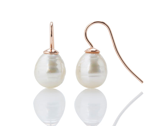 Pale Pink Small Teardrop Pearl Earrings