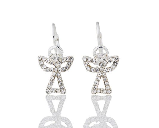 Angel Crystal Earrings in Silver