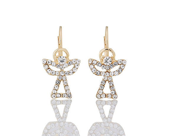 Angel Crystal Earrings in Gold